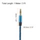 thumbnail image 2 of Auxiliar Cable 3,5mm Macho a Macho Nylon Trenzado 3 Pies Auxiliar Cable Azul para Auriculares, Inteligentes Teléfonos, Casa/Coche Estéreo, Altavoces, Computadoras, 2 of 6