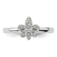 thumbnail image 4 of Sterling Silver Fleur De Lis Diamond Ring, 4 of 6