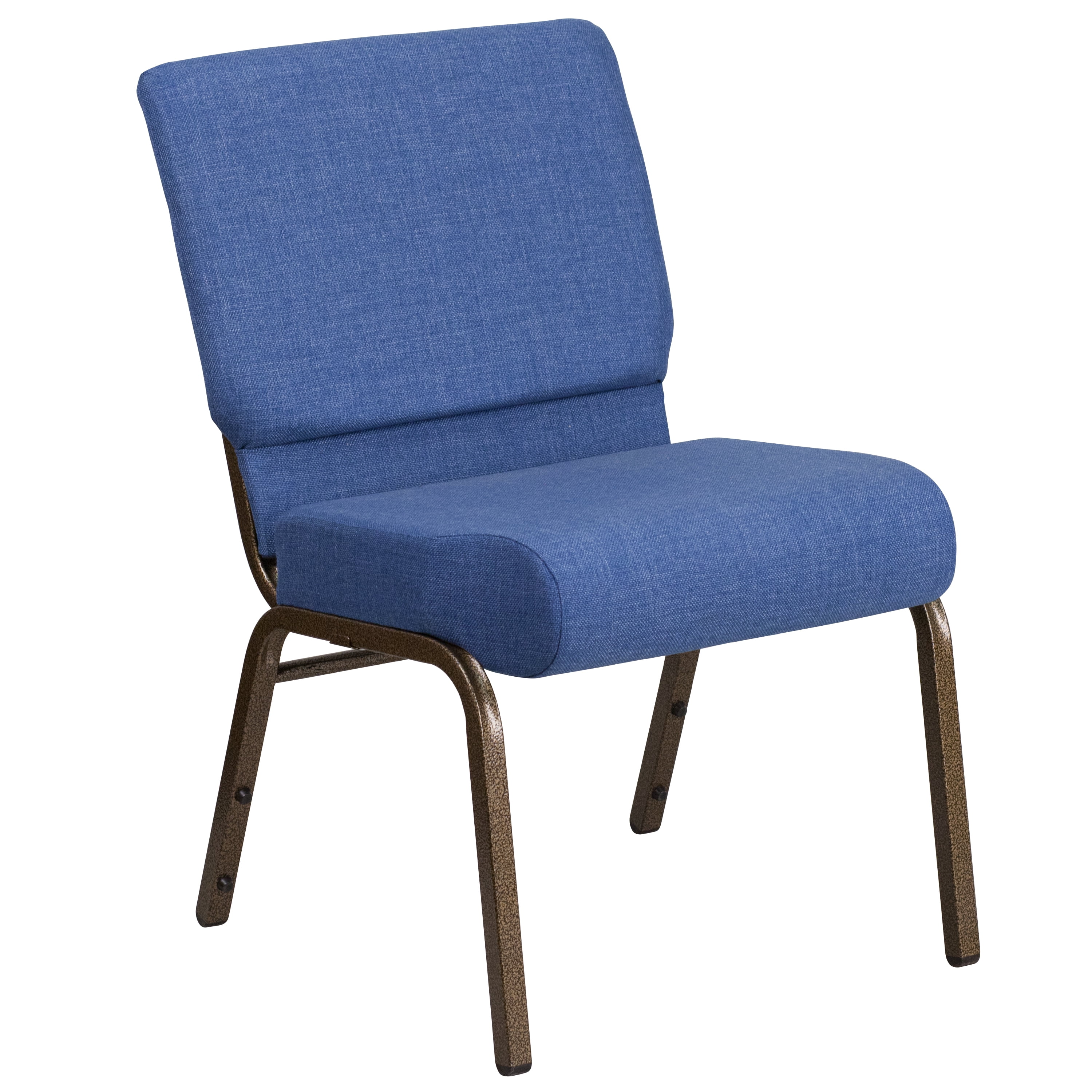Flash Furniture HERCULES Series 21''W Stacking Church Chair in Blue Fabric - Gold Vein Frame - image 2 of 12