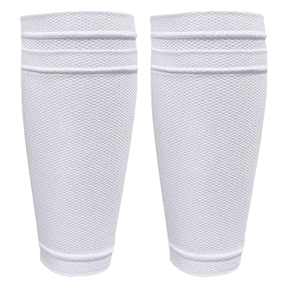 HUISZJ 1 Pair Soccer Shin Guards Sleeves, Soccer Shin Guard Socks with Pocket, Shin Pad Compression Sleeves (White S)