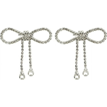 

Yazoeiaing Rhinestone Bow Brooch Tassel Pin Diamond Chain Clothing Exquisite 2Pcs Tassel Design Shoe Bag Crystal Glass Rhinestones Waterdrop Pin Backs Q6F-554