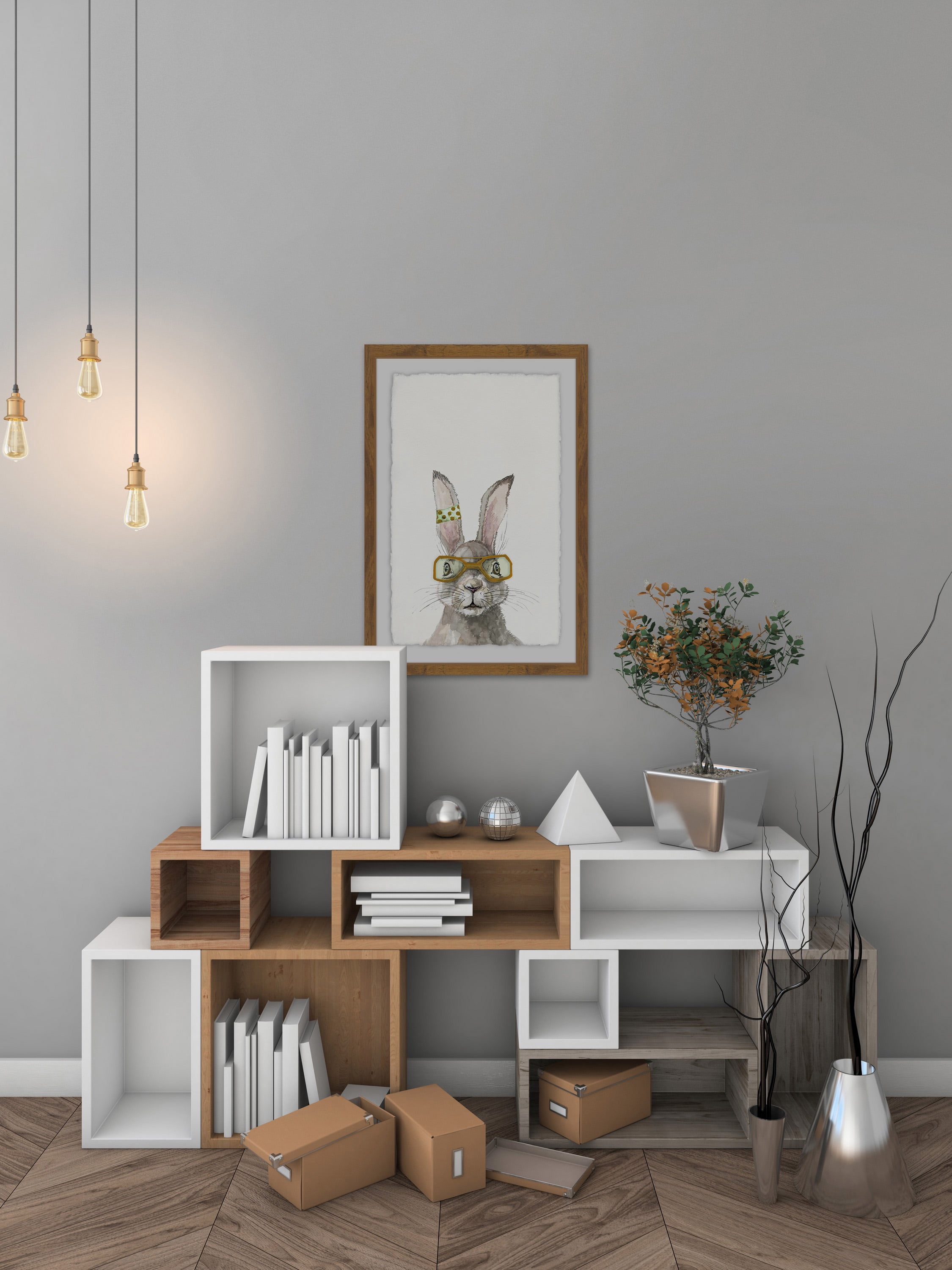 Smart Hare Framed Painting Print