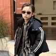 thumbnail image 6 of Qudderr 3-12 Years Girls Boys down Jacket Fall Winter Lightweight Puffer Jacket Coat Hooded Two Bars Winter Warm Outerwear Thickening Snowsuit, 6 of 9