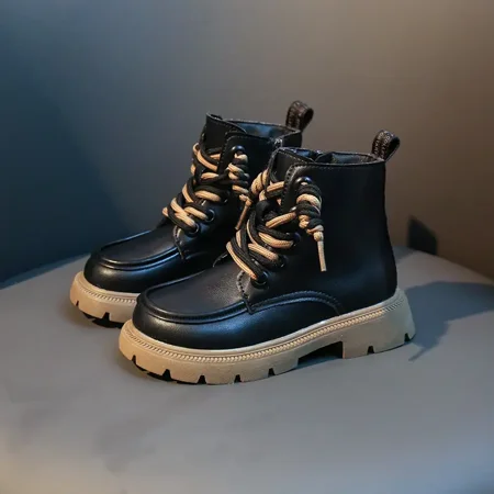 

GEDER-SA Children‘s 2022 New Martin Boots Fashion Waterproof Leather Boots Boys Girls