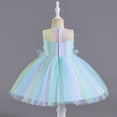 thumbnail image 5 of Esaierr Baby Toddler Girls Flower Dress Infant Wedding Bridesmaid Birthday Party Pageant Tutu Tulle Princess Dresses Mesh Tulle Dress Little Girl's Sleeveless Rainbow Dress for 1M-3Y, 5 of 7