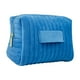 thumbnail image 2 of Neceser de terciopelo a rayas bordadas | Neceser de maquillaje de poliéster impermeable | Organizador de artículos de aseo de viaje con cremallera, 2 of 6