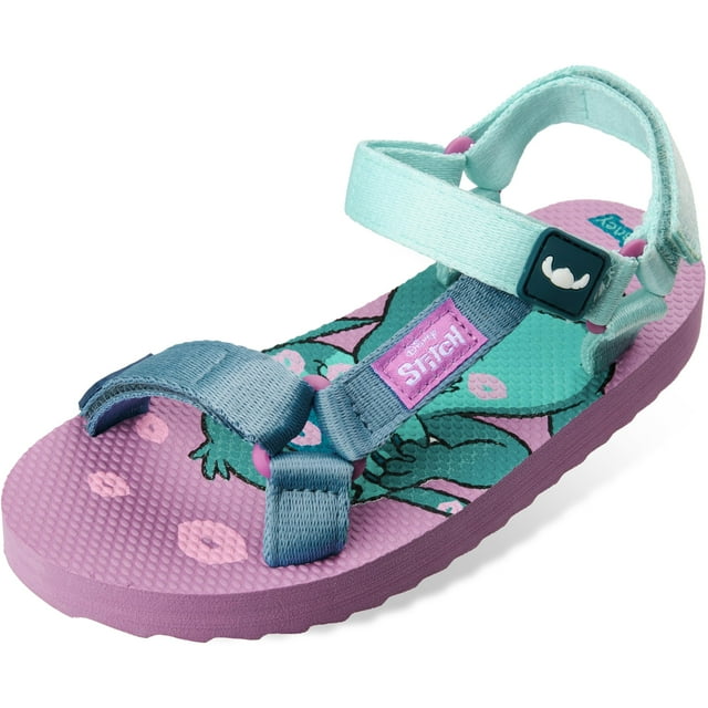 Sandalias Disney Stitch para niñas, lila/azul, talla 10.5 US