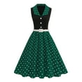 thumbnail image 2 of Ashirexll Midi Dresses for Women, Flowy Dresses for Women, Sleeveless Polka Dots Doll Collar Stylish Wedding Guest Dress, 2 of 7