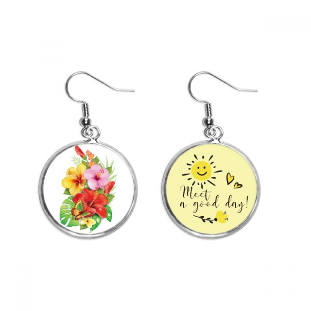 Bouquet Flores Mariposa mejor deseo Pendiente Sol Flor Pendiente Joyas Moda Unbranded M