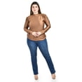 thumbnail image 4 of Blusa de satín Roman Fashion /Tallas Extras, 1802 (Cafe) cafe 42, 4 of 5