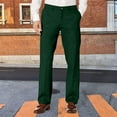 thumbnail image 2 of Zshosam Pants for Men Men's Classic-Fit -Resistant Flat-Front Chino Pant(Dark Green,S), 2 of 4