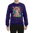 thumbnail image 2 of Wild Bobby Rainbow Painted Mother Mary Dean Russo Design Inspirational/Christian Unisex Crewneck Sweatshirt, Purple, XX-Large, 2 of 6