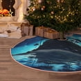 thumbnail image 6 of Daiia Hawaiian Beach Pirate Moon Drawing Merry Christmas Tree Skirt , Xmas Large Lace-up Tree Skirt, Santa Snowflakes Rustic Home Decorations New Year Party Farmhouse Decor-48", 6 of 7