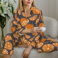 thumbnail image 4 of Goofa Various Oranges Printed Women’s 2 Piece Pajama Set Super,Pajamas Women's Long Sleeve Sleepwear Soft Button Down Loungewear Pjs Lounge Set Nightwear-X-Large, 4 of 9