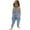 Blue-5, variant on Odeerbi Toddler Girls Cute Jumpsuit Summer Breathable Overall Pants Kids Boys Fashion Imitation Denim Heart Print Suspenders Romper Blue