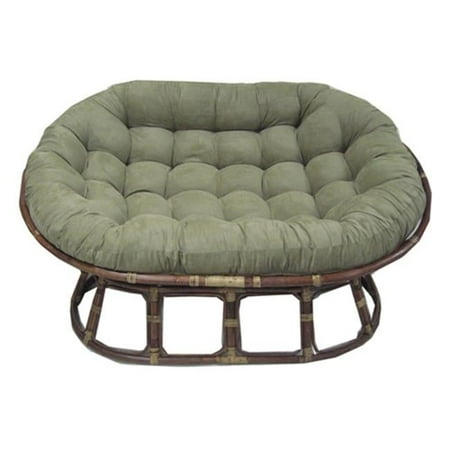 

65 x 48 in. Solid Microsuede Double Papasan Cushion Aqua Blue
