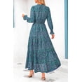 thumbnail image 2 of Vestido largo PRETTYGARDEN con estampado floral primavera 2025 y cuello en V para mujer, 2 of 5