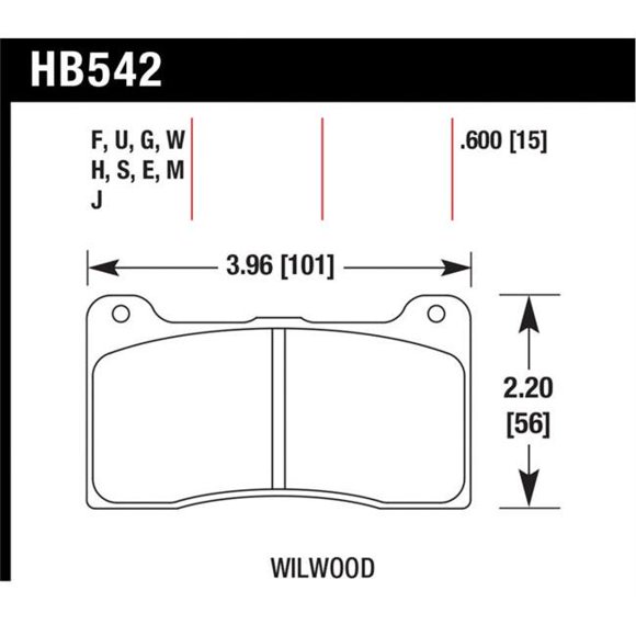 Plaquettes de Frein Hawk Performance HB542F.490 15 mm HPS pour Bois de Chauffage