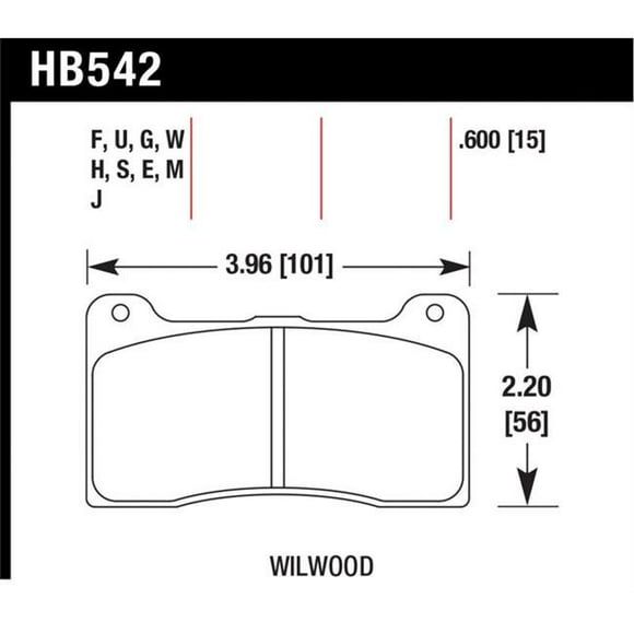 Plaquettes de Frein Hawk Performance HB542F.490 15 mm HPS pour Bois de Chauffage