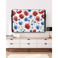thumbnail image 5 of Blue Poppy Flower Outdoor TV Cover 48 to 50 Inch Weatherproof, Watercolor Red Independence Day 600D Oxford TV Covers with Waterproof Zipper, Outside Flat TV Screen Protector Size 48"W x 30"H x 4.5"D, 5 of 7