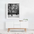 thumbnail image 2 of Snowy Astoria Park B&W - Queens New York Photography Black and White Winter Snow Nature Street Photography White Framed Wall Art Print 18 x 24 inches, 2 of 3
