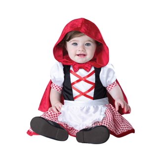 REXREII Baby Little Red Riding Hood Costume – Dress With Cape, Halloween Christmas Birthday Outfit, 12-18 Months