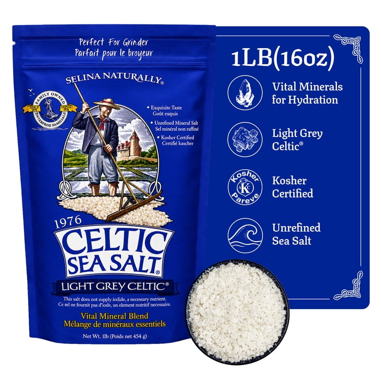 5 pack) Celtic Sea Salt Light Grey Sea Salt Resealable Bag Kosher