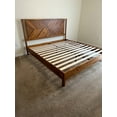 BME Christian 49" King Bed Frames with Headboard, Rustic, Solid Wood