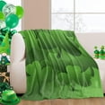 thumbnail image 2 of St. Patrick''s Day Throw Blankets Green Lucky Clover Leaf Fuzzy Soft Bed Cover Bedspread Irish Shamrocks Lightweight Luxury Flannel Fleece Blanket for Travel Stadium Camping Couch Sofa Chair 40x50In, 2 of 6