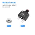 thumbnail image 3 of Unique Bargains Circuit Overload Protector 3A AC125/250V DC32V Push Button Thermal Circuit Breaker with Waterproof Caps 3pcs, 3 of 5