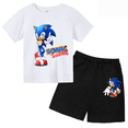 thumbnail image 3 of Conjunto de 2 camisetas y pantalones cortos para niños, Sonic Game, para niños y niñas, de verano, de manga corta, informales, para niños y bebés, 3 of 5