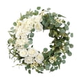 thumbnail image 4 of Corona de eucalipto artificial, corona de flores para puerta de entrada, corona floral hecha a mano 45cm, 4 of 9