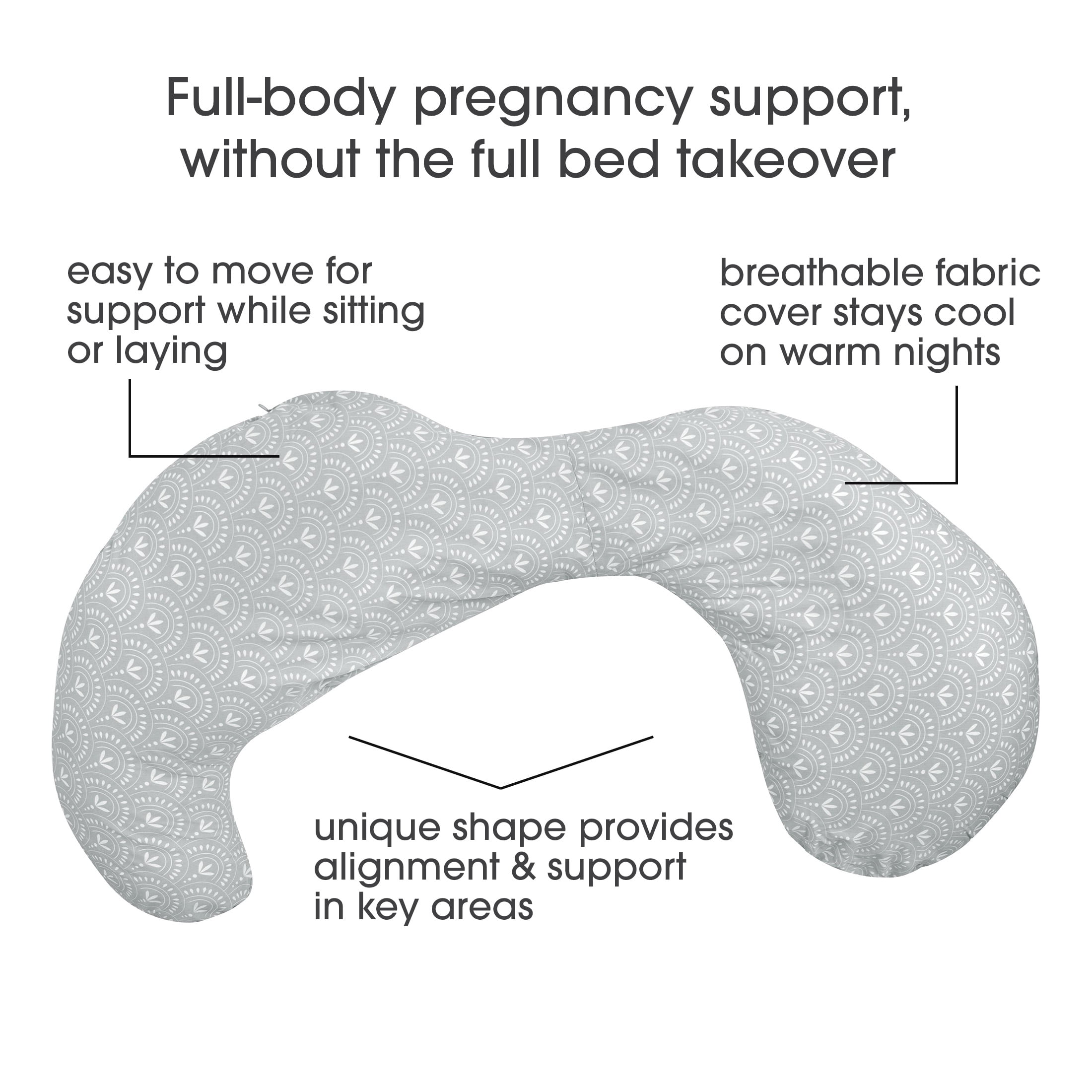 Boppy Pregnancy Body Pillow with Easy-on Removable Pillow Cover in Sage Boho Arches for Full-body Support, A Walmart Exclusive Body Pillow for Pregnancy and Postpartum Positioning