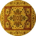 thumbnail image 1 of Ahgly Company Indoor Round Oriental Yellow Industrial Area Rugs, 7' Round, 1 of 4