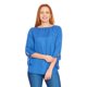 thumbnail image 1 of Blusa Manga 3/4 Mujer Con Nudo Azul Lisa Casual azul CH Incógnita 550450, 1 of 5