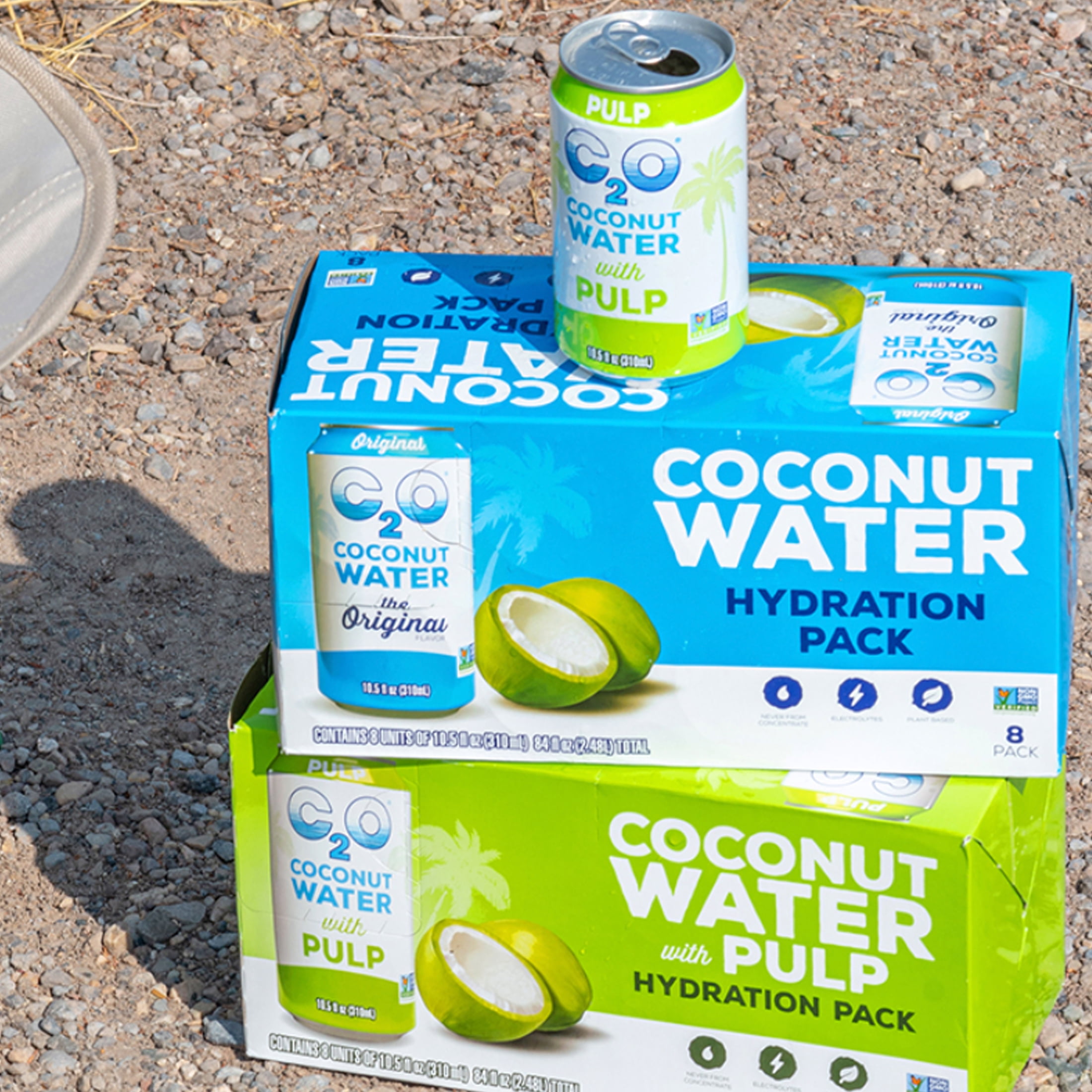 C2O Pure Coconut Water, Coconut Water Hydration Pack, 10.5 fl oz, 8 Pack