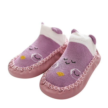 

Qcmgmg Spring Summer Fall Children Floor Socks Infant Baby Non-Slip Cartoon 0-2Y Slippers Toddler First Walkers