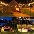thumbnail image 5 of Suchtale String Light Poles with Hooks, 4 Pack 8.5FT Metal Light Pole for Outdoor String Lights with 5-Prong Fork for Garden, Patio, Wedding Party, Outdoor Light Stand Holder for Christmas Deck Black, 5 of 9