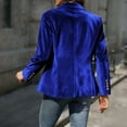 thumbnail image 5 of Yteetum Women's Velvet Blazer Suit Jackets Oversized Lapel Single Breasted Open Front Cardigan Blazer Coat Womens Casual Solid Turndown Collar Button Slim Fits Long Sleeve Business Work Office Blazer, 5 of 8