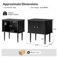 thumbnail image 2 of Tina's Home 22" Tall Modern Tambour Accent Cabinet with Sliding Slatted Door for Living Room Small Spaces, Black, 2 of 8