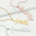 thumbnail image 3 of Personalized Planet Women's Sterling Silver Lowercase Script Name Cross Necklace, 3 of 4