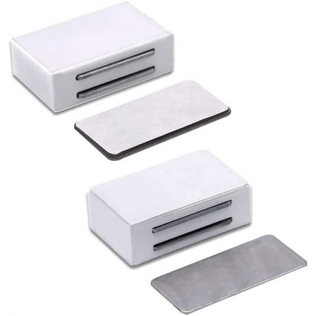 Magnetic Door Catch Magnets with Adhesive Backing Cabinet Magnets Thin Flat Furniture Catch Adhesive Door Latch (2 Pack White)