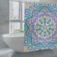 thumbnail image 3 of Cute Colorful Mandala In Purple Blue and Gold Shower Curtain，Washable Waterproof Bathroom Shower Curtain Set With Hooks,71x71 Inch, 3 of 5
