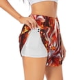 thumbnail image 3 of Lsque Red Sun Flame Fox Printed Women's Running Shorts with Liner Pockets,Elastic Quick Dry Workout Athletic Gym Yoga Shorts,Womens High Waist Shorts-Large, 3 of 9