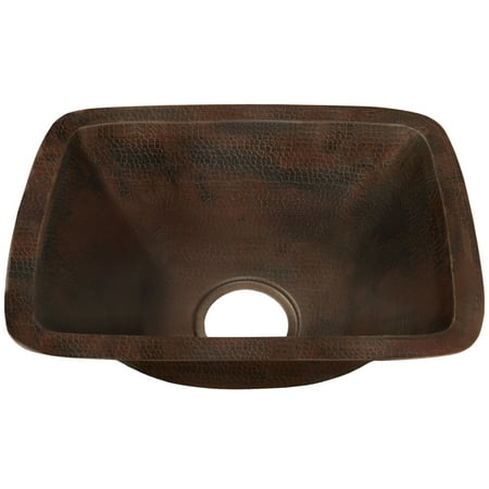 Miseno MC-NA200 Rectangular 12 Drop-In or Undermount Bar Sink; Antique Copper