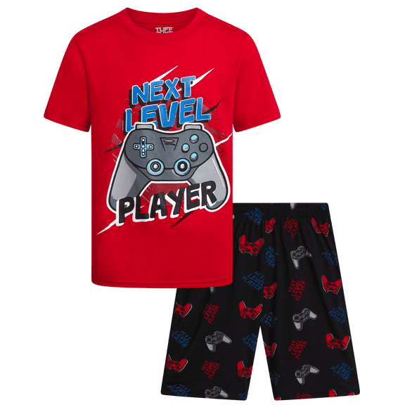 Tuff Guys Boys' Pajama Set - 2 Piece Sleep Shirt and Lounge Shorts - Sleepwear for Boys (8-16)