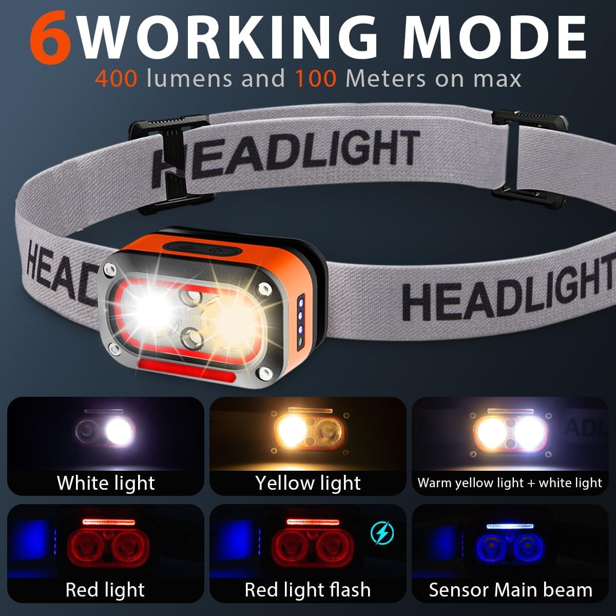 4PCS LED Head Lamp  for Running, Fishing, Hiking, Camping Shipping from the United States