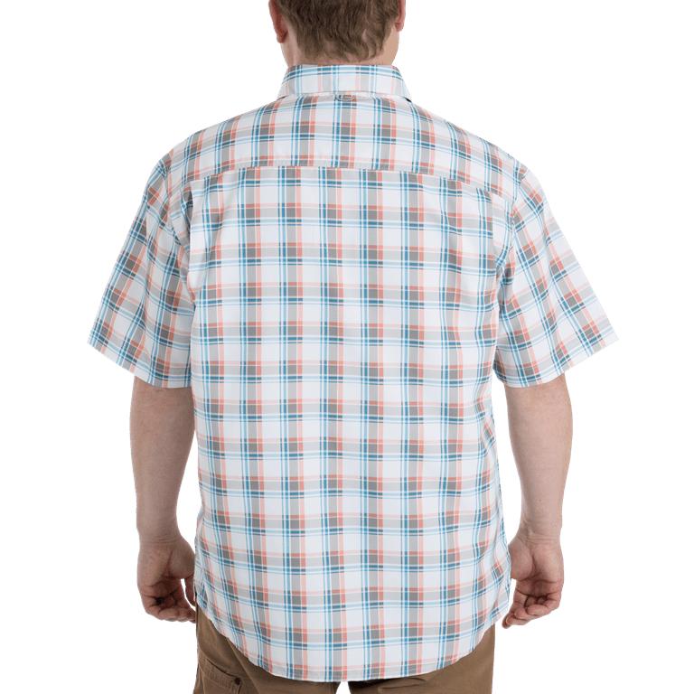 Realtree Short Sleeve Fishing Guide Shirt, Offshore Plaid Blue (Men's), Size: 2XL