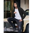 thumbnail image 3 of COOFANDY Men's Long Hooded Cardigan Shawl Collar Lightweight Open Front Drape Cape Overcoat with Pockets, 3 of 10