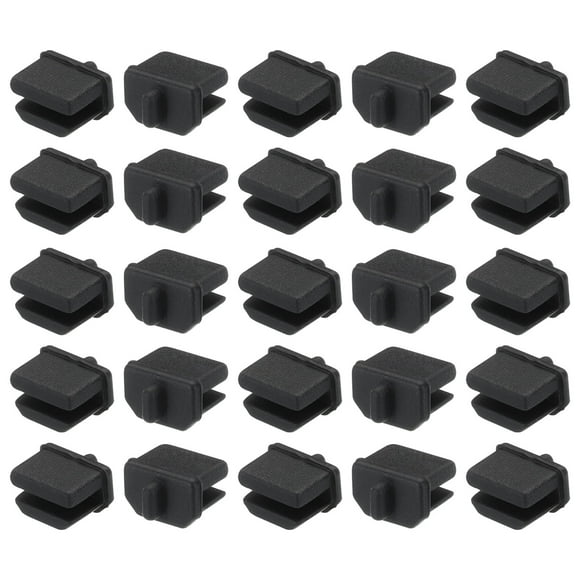 Unique Bargains 25pcs Laptop DP Port Duct Covers Cap Silicone Plugs Protector for Mini Display Port Female End, Black